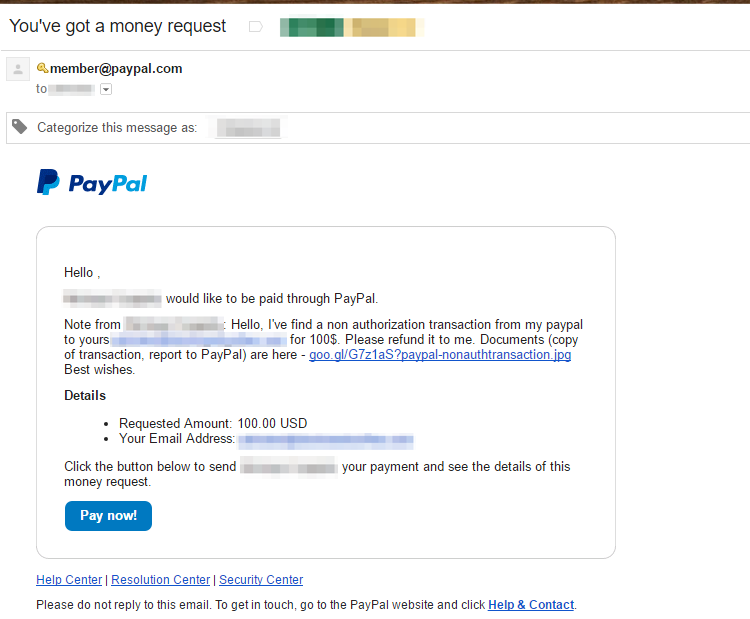 Paypal email