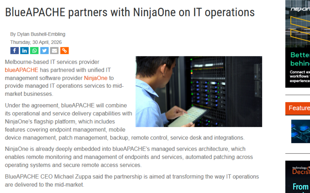 blueAPACHE partners with NinjaOne on IT operations